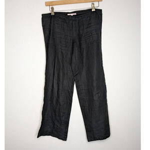 Victoria's Secret Black Lounge Pants 100% Flax Drawstring Size 4 Short